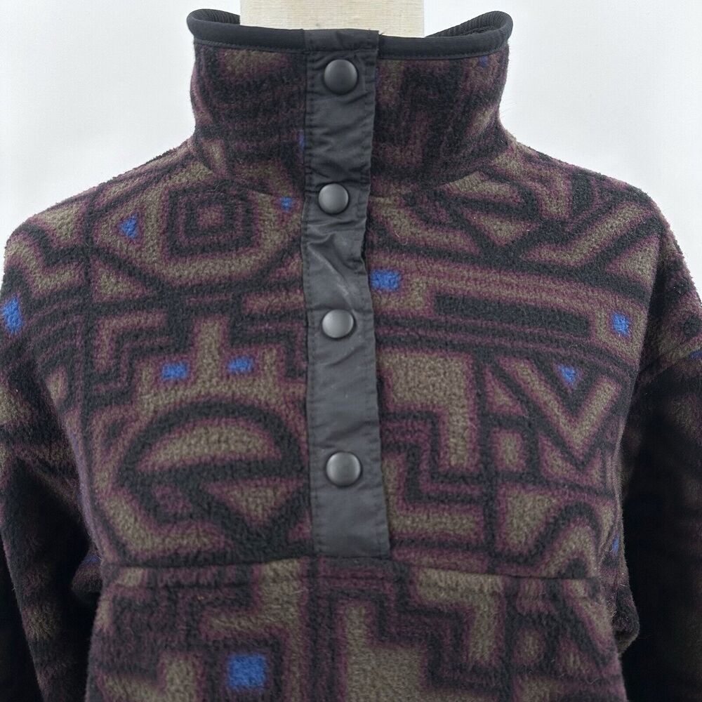 VTG Woolrich Fleece Womens M Pullover Sweatshirt T Snap Navajo Southwestern USA